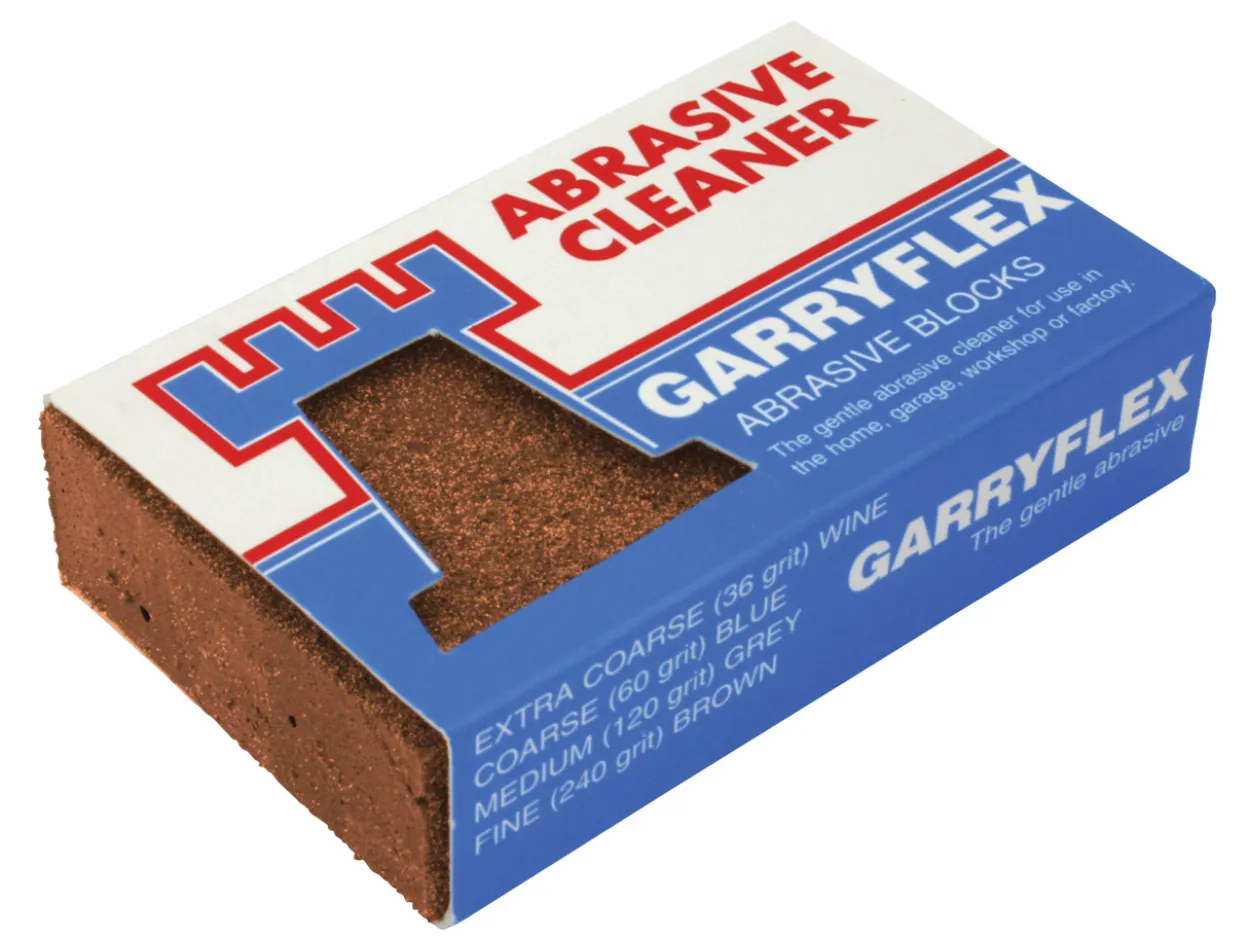 Abrasive Rubber Block, Fine Brown, 240 Grit, Garryflex