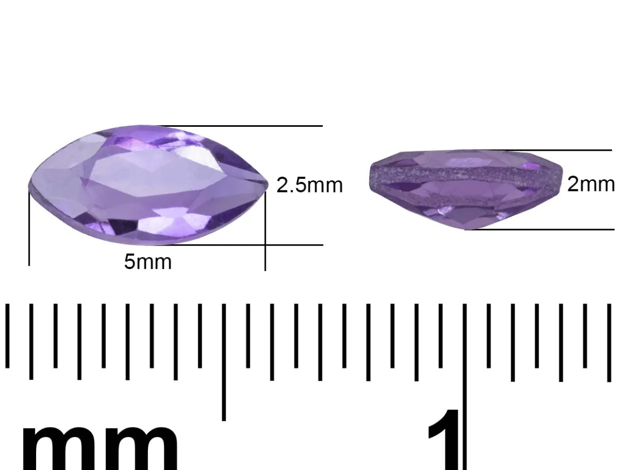 Amethyst, Marquise, 5x2.5mm