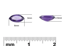 Amethyst, Marquise, 6x3mm