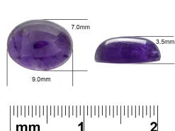 Amethyst, Oval Cabochon, 9x7mm