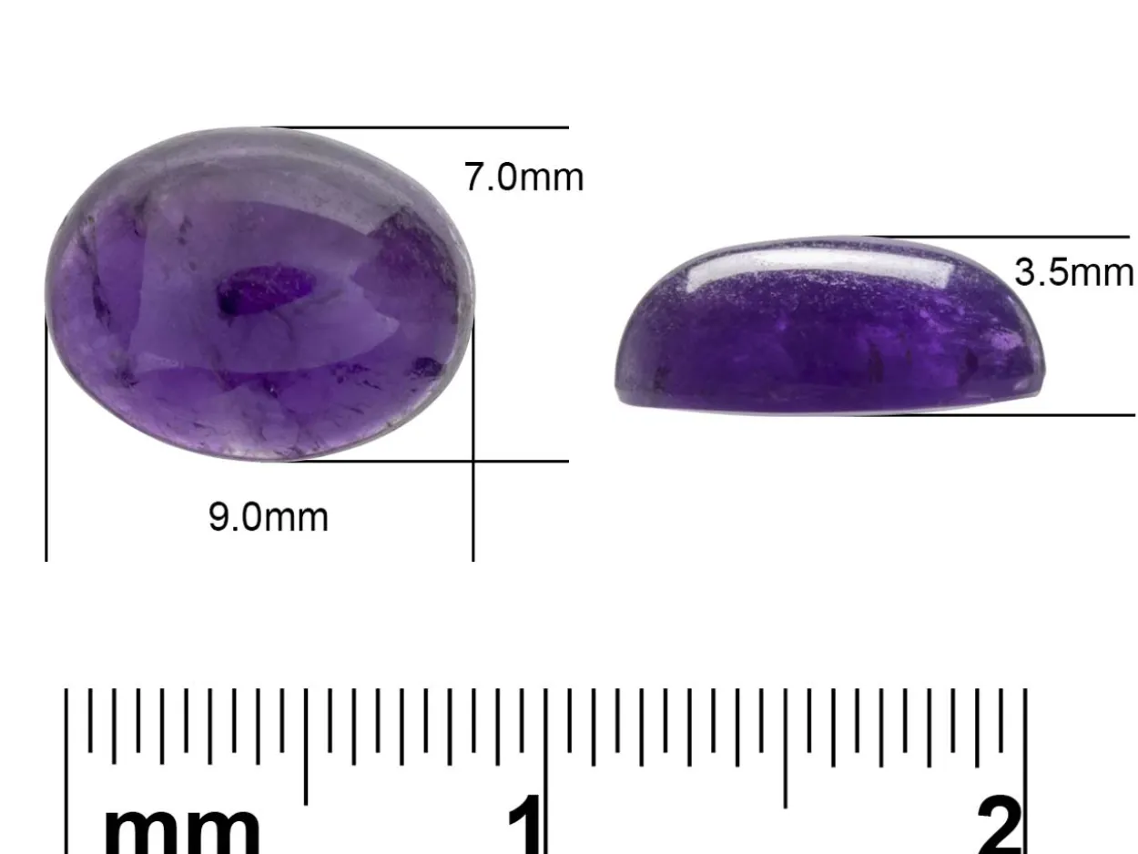 Amethyst, Oval Cabochon, 9x7mm