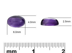 Amethyst, Oval Cabochon, 6x4mm