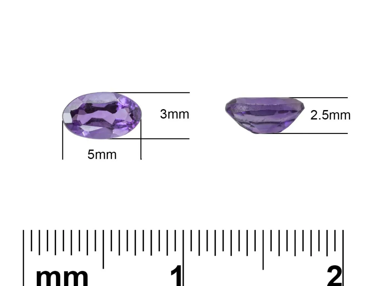 Amethyst, Oval, 5x3mm