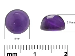 Amethyst, Round Cabochon, 8mm