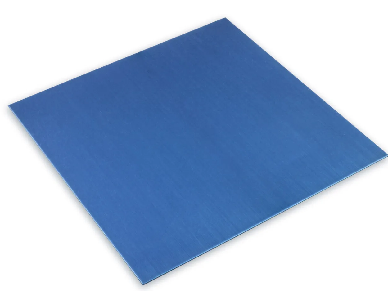 Anodised Coloured Blue Aluminium Sheet 100x100x0.7mm