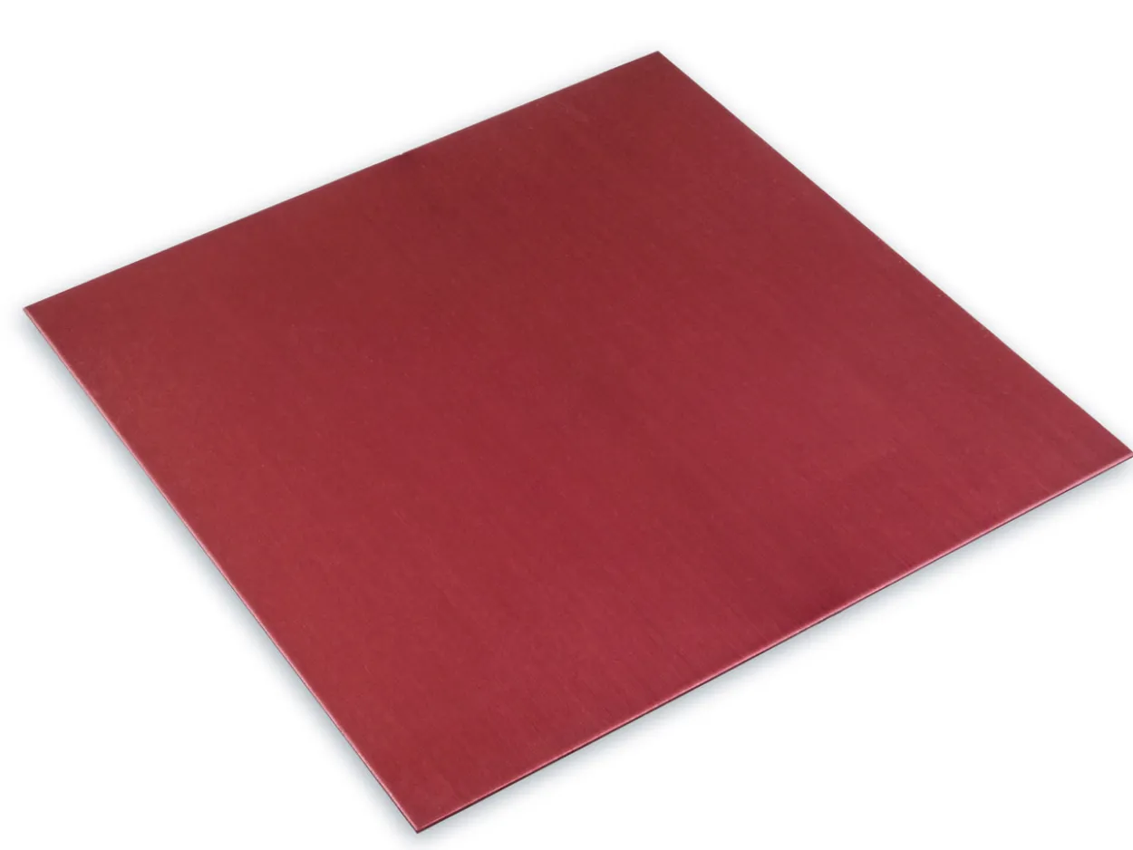 Anodised Coloured Red Aluminium Sheet 100x100x0.7mm