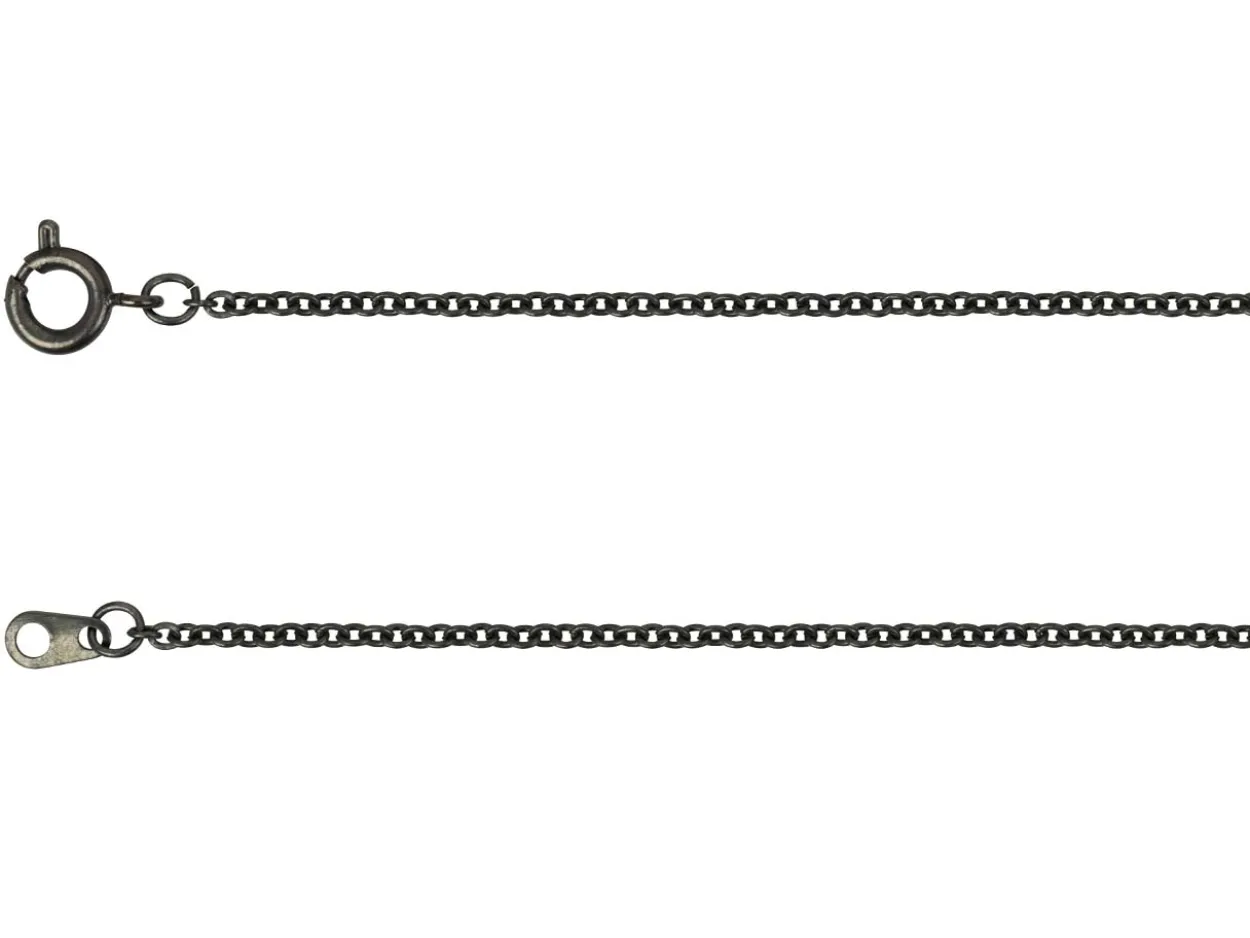 Antique Black 2.0mm Oval Trace Chain 18"/45cm Unhallmarked