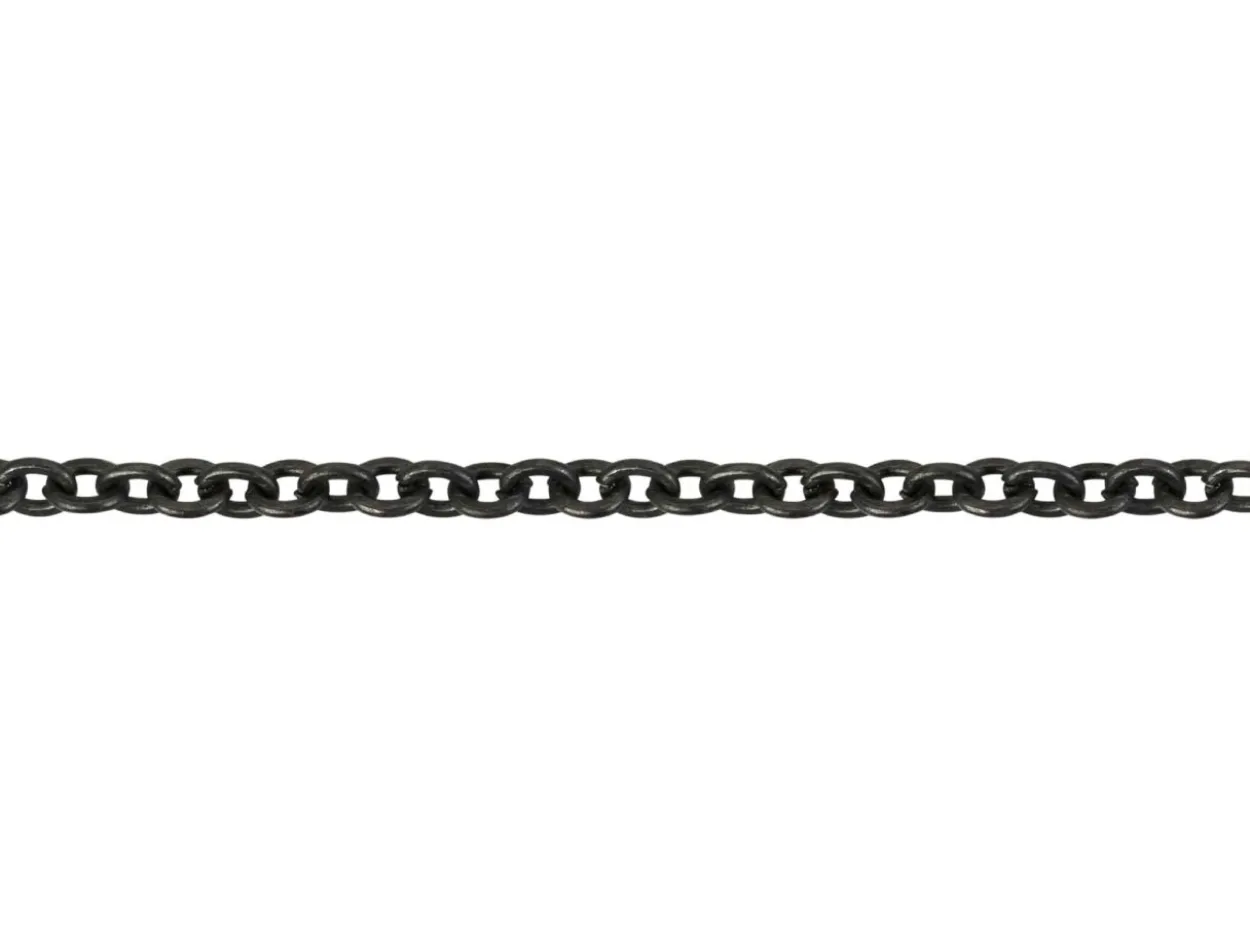 Antique Black 2.0mm Oval Trace Chain 18"/45cm Unhallmarked