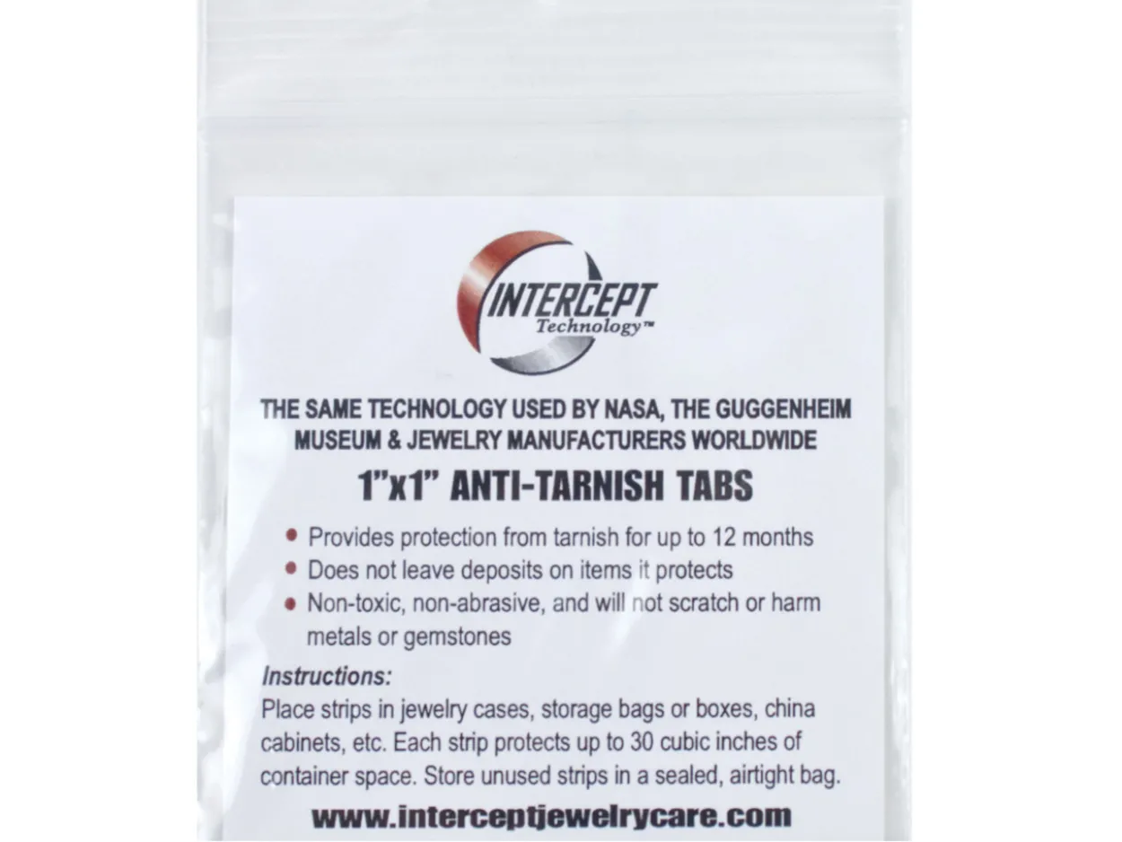 Anti Tarnish 1" X 1" Static Intercept Non-abrasive Tabs Pack of 100