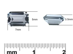 Aquamarine, Octagon, 7x5mm
