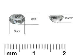 Aquamarine, Oval, 5x3mm