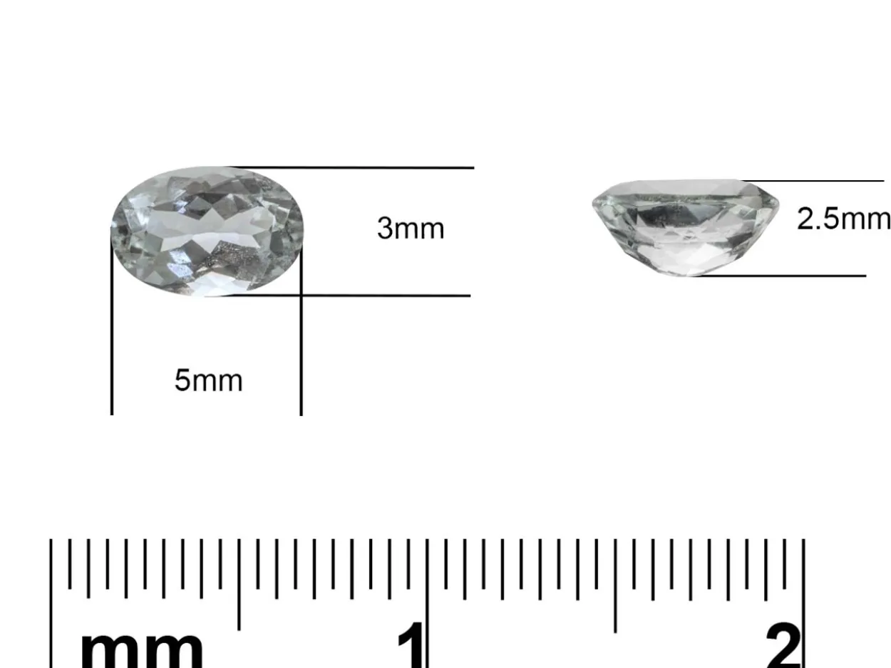 Aquamarine, Oval, 5x3mm