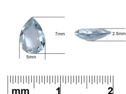 Aquamarine, Pear, 7x5mm