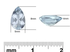 Aquamarine, Pear, 8x5mm