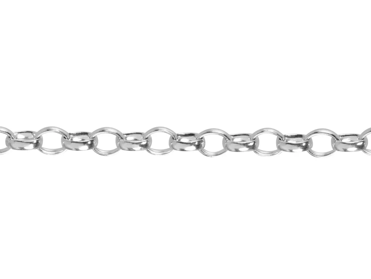 Argentium 960 2.4mm Oval Belcher Chain Loose Unhallmarked