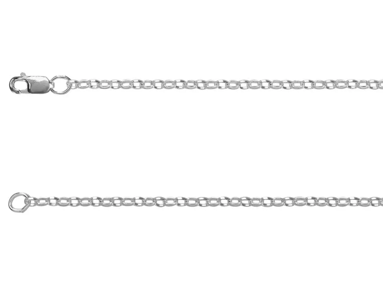 Argentium 960 2mm Oval Belcher Chain 16"/40cm Unhallmarked