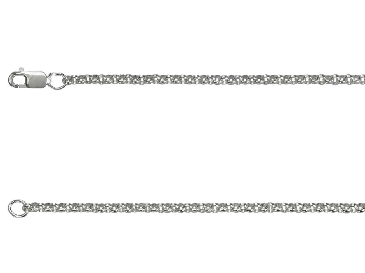 Argentium 960 2mm Round Belcher Chain 16"/40cm Unhallmarked