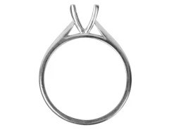 Argentium Round V Shape Claw Ring 75pt Size M