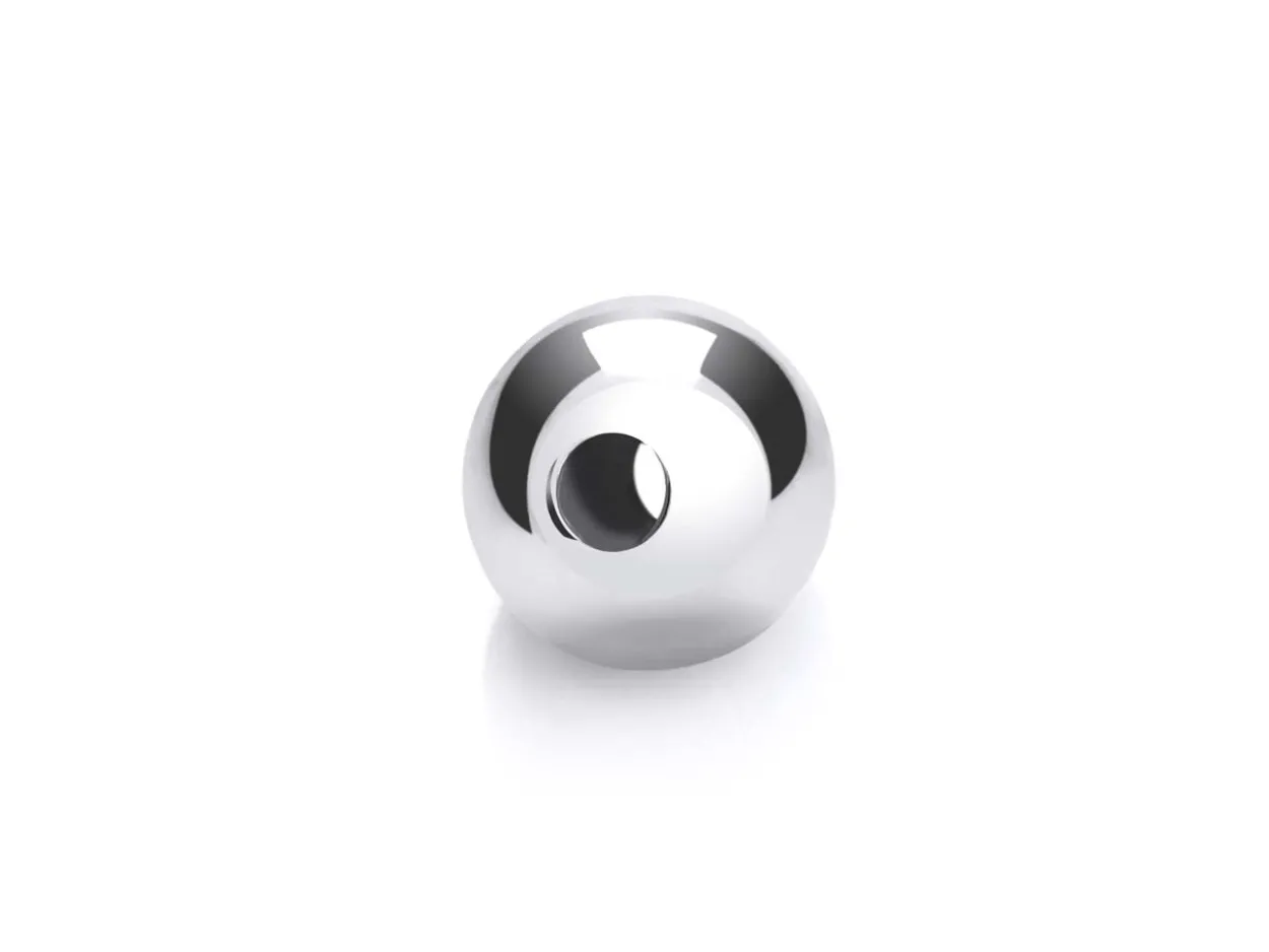 Argentium 960 Silver Beads Plain Round 5mm Pack of 10 2 Hole Bead