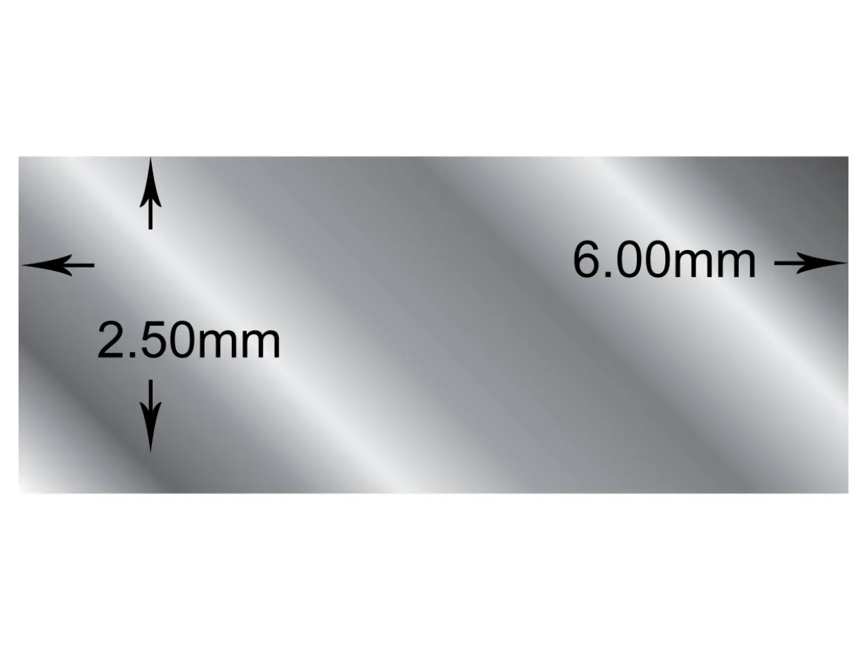 Argentium 940 Silver Rectangular Wire 6.0mm X 2.5mm