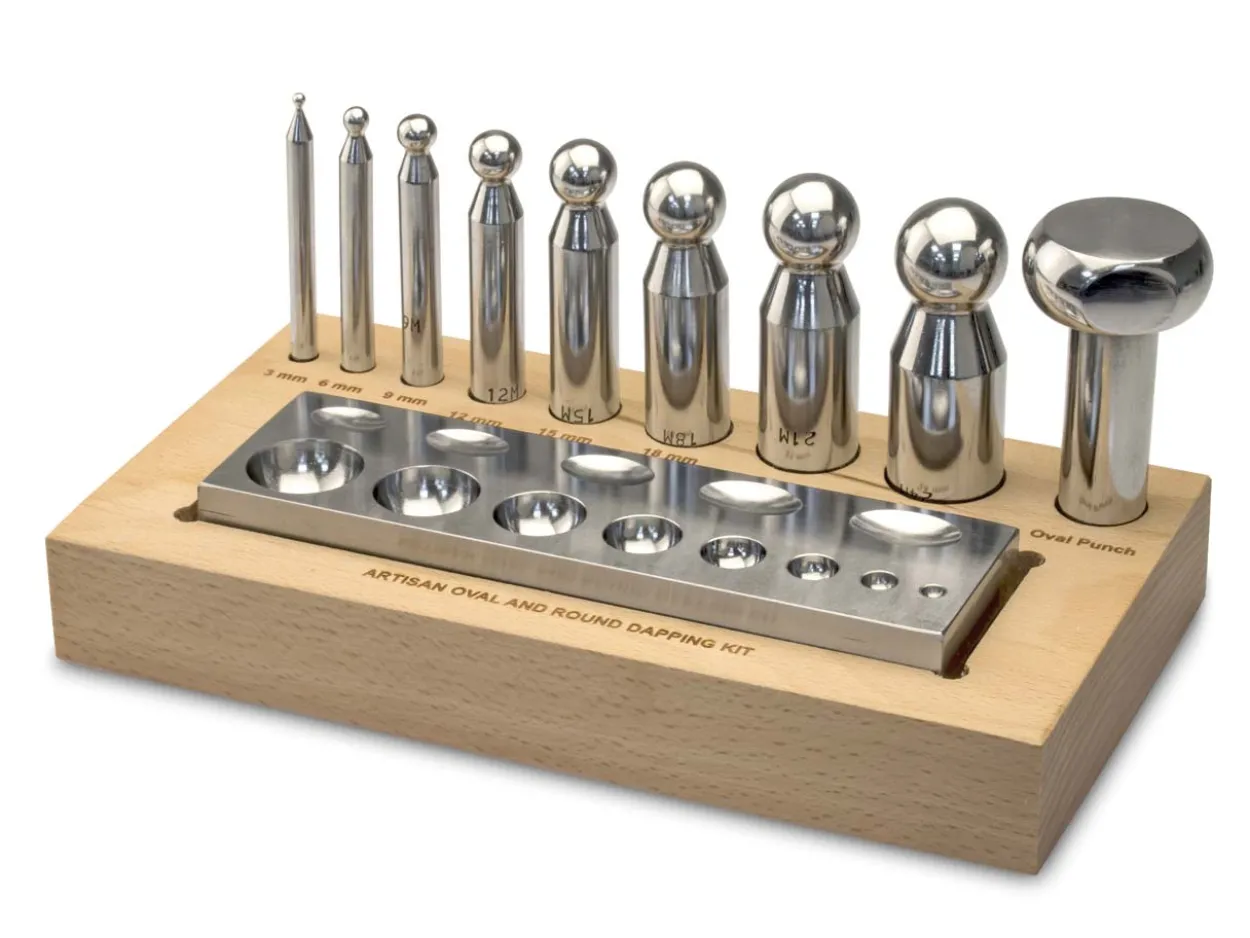 Artisan Round And Oval Combo Doming Set Of 9 Square With Block