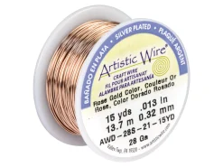 Beadalon Artistic Wire 28 Gauge Silver Plated Rose Gold Colour 0.32mm X 13.7m