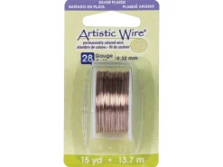 Beadalon Artistic Wire 28 Gauge Silver Plated Rose Gold Colour 0.32mm X 13.7m