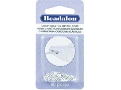 Beadalon Silver Plated Crimp Tubes For Stretch Cord Fits 0.8mm Stretch Cord Pack of 80