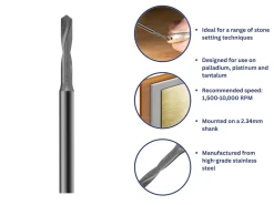 Bench Essentials By Cooksongold Geometry Shank Drill 1.0mm, Platinum And Palladium