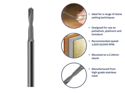 Bench Essentials By Cooksongold Geometry Shank Drill 0.8mm, Platinum And Palladium