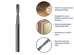 Bench Essentials By Cooksongold Geometry Shank Drill 0.9mm, Platinum And Palladium