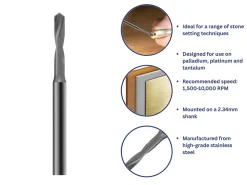 Bench Essentials By Cooksongold Geometry Shank Drill 1.7mm, Platinum And Palladium