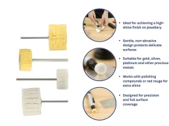 Bench Essentials By Cooksongold Soft Felt Flap Wheel, Mounted, 20mm X 10mm X 2.34mm Shank