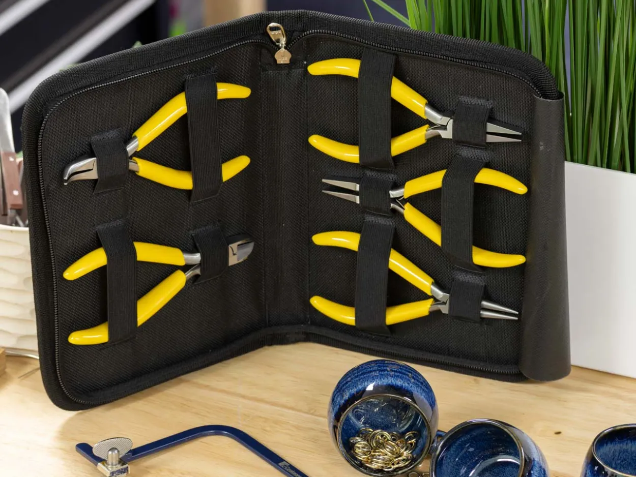 Bench Essentials By Cooksongold Zipper Case With 5 Pliers - Mixed Set