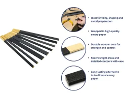 Bench Essentials By Cooksongold Assorted Emery Sticks, Pack of 8,