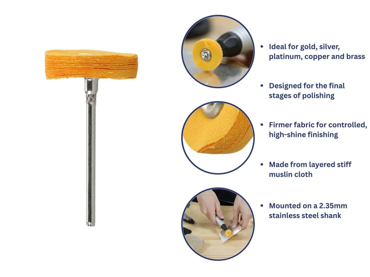 Bench Essentials By Cooksongold Muslin Pendant Wheel, Stiff, Yellow