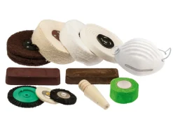 Bench Polisher Kit With Mops, Compounds And Safety Equipment