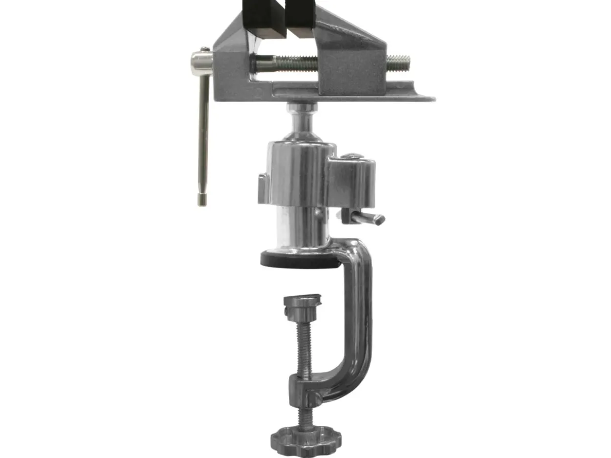 Bench Vice, Swivel Action With Rubber Jaws And G Clamp