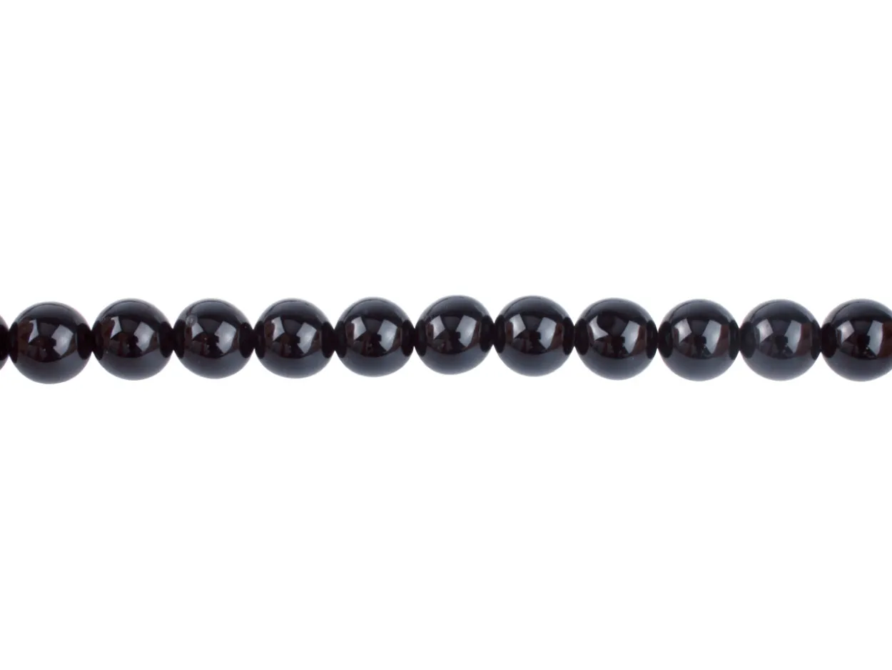 Black Agate Semi Precious Round Beads 6mm 16"/40cm Strand
