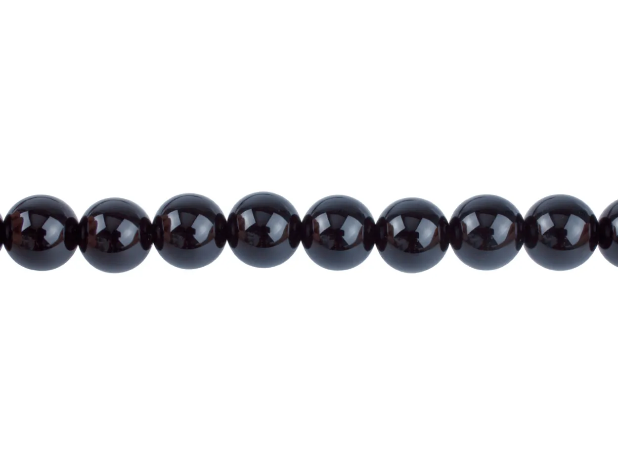Black Agate Semi Precious Round Beads 8mm 15"-15.5" Strand