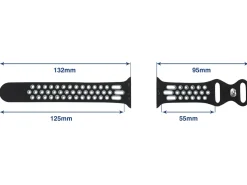 Black And Grey Dual Tone Silicone Strap For Apple Watch, Compatible With 42/44/45/49mm Models