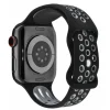 Black And Grey Dual Tone Silicone Strap For Apple Watch, Compatible With 38/40/41mm Models