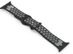 Black And Grey Dual Tone Silicone Strap For Apple Watch, Compatible With 38/40/41mm Models