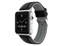Black And Grey Dual Tone Silicone Strap For Apple Watch, Compatible With 38/40/41mm Models