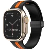 Black And Orange Dual Tone Silicone Strap For Apple Watch, Compatible With 38/40/41mm Models