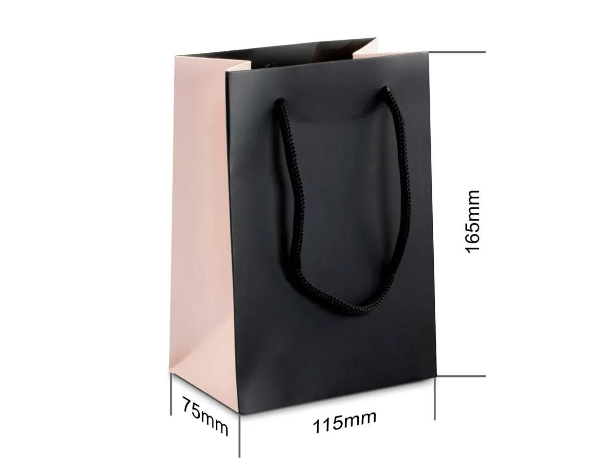 Black And Pink Gift Bag Small Pack of 10