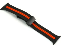 Black And Red Dual Tone Silicone Strap For Apple Watch, Compatible With 38/40/41mm Models
