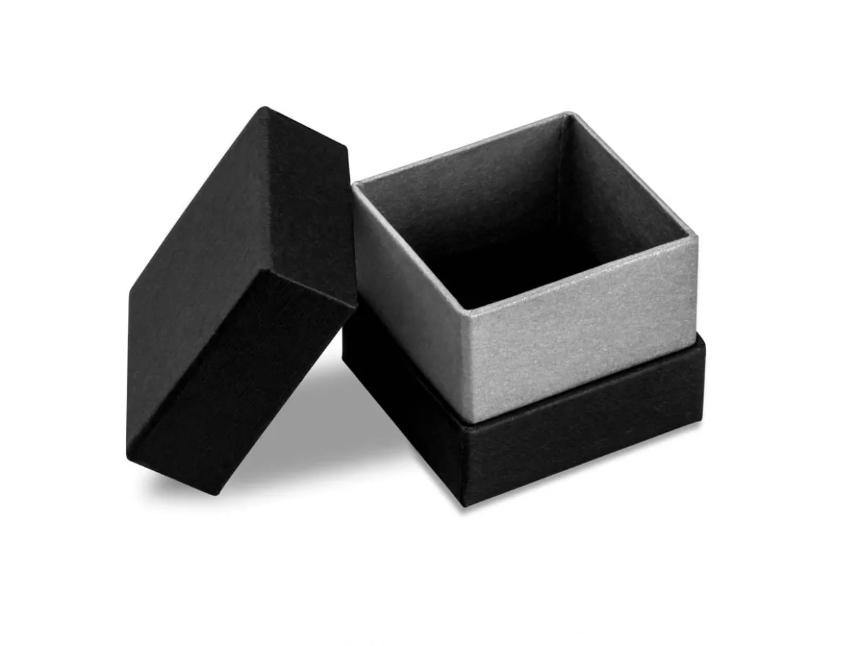 Black And Silver Metallic Ring Box