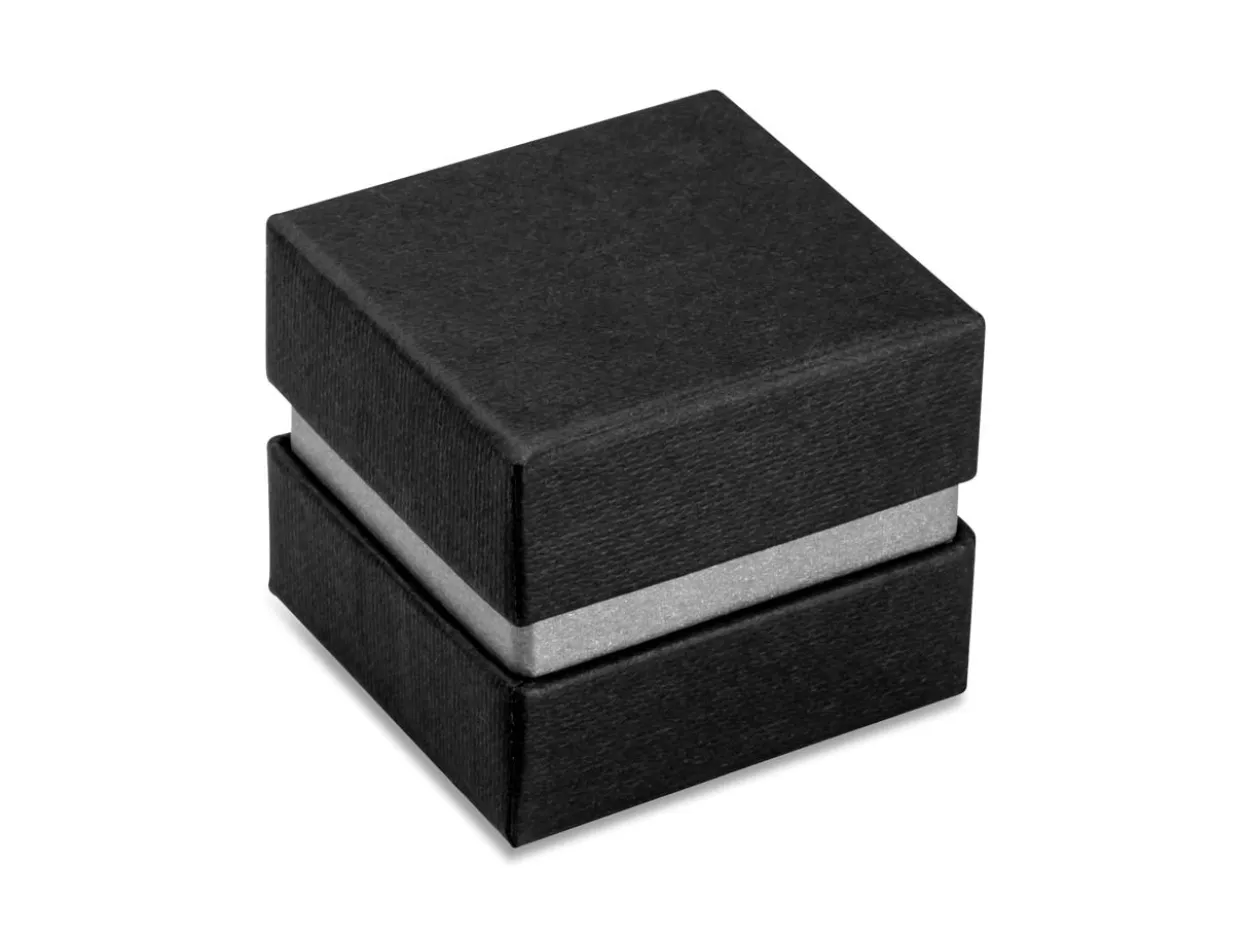 Black And Silver Metallic Ring Box