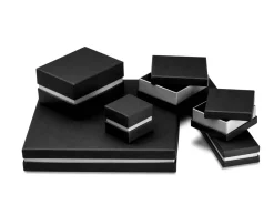 Black And Silver Metallic Ring Box